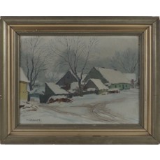 Karel Schadt (1888-1955) - Náves v zimě